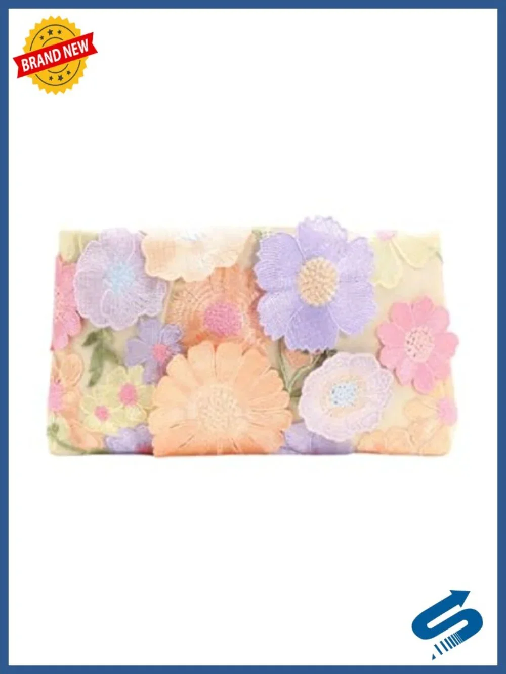 Floral Clutch Purse Women Y2k Lightweight Magnet Wallet Crossbody Bag